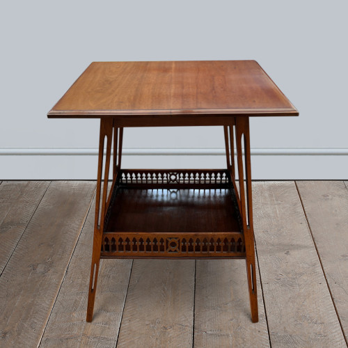 An original walnut James Shoolbred table, stamped and numbered circa 1890.